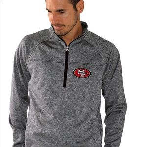 Men's San Francisco 49ers Charcoal 1/2-Zip Jacket